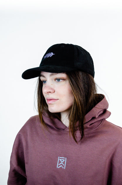 Velvet cap | Black + Lilac