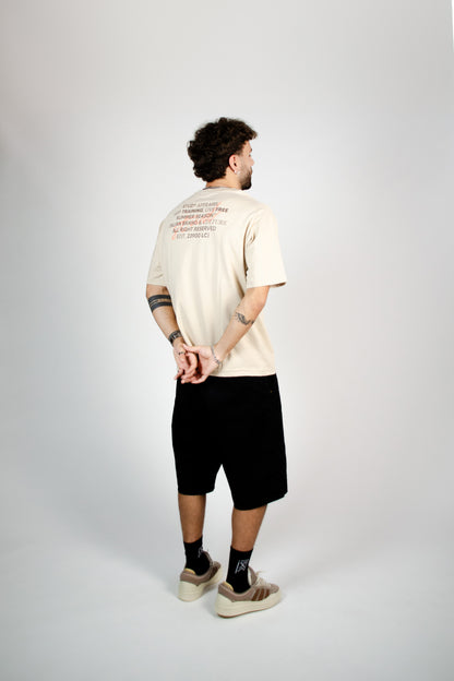 Signature Tee | Ivory + Brown + Peach