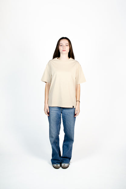 Signature Tee | Ivory + Brown + Peach